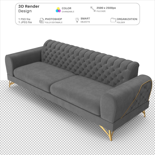 PSD sofa modelagem 3d psd