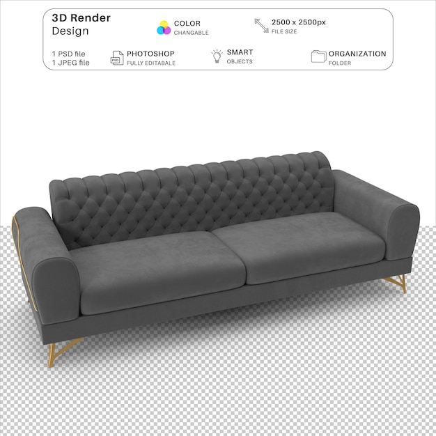 PSD sofa modelagem 3d psd