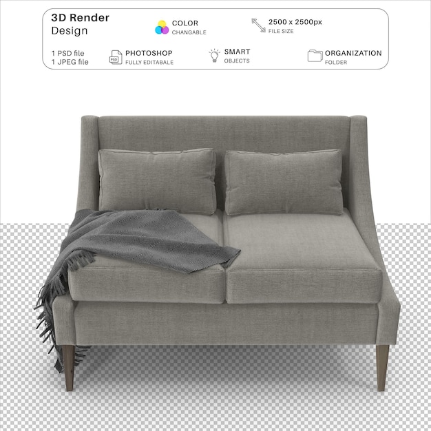 PSD sofa modelagem 3d psd