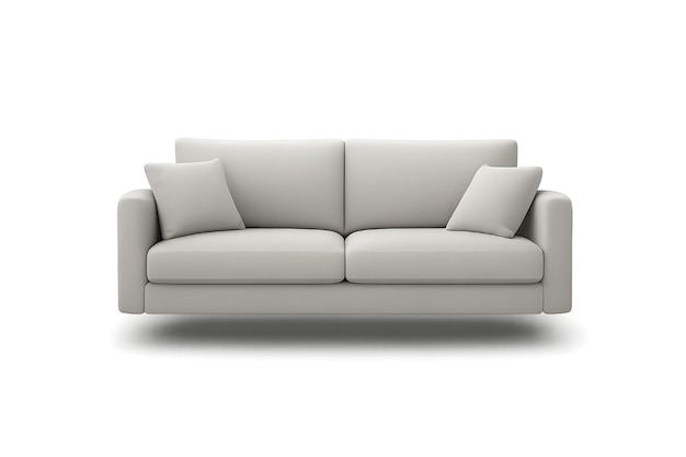 Sofa moderna naranja de mediados de siglo
