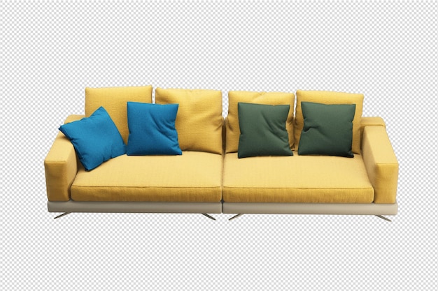 PSD sofá moderno isolado em renderização 3d