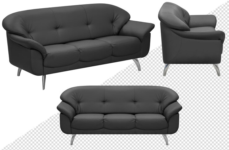 Sofá para oficina o hogar. Aislado del fondo. En diferentes ángulos. elemento interior
