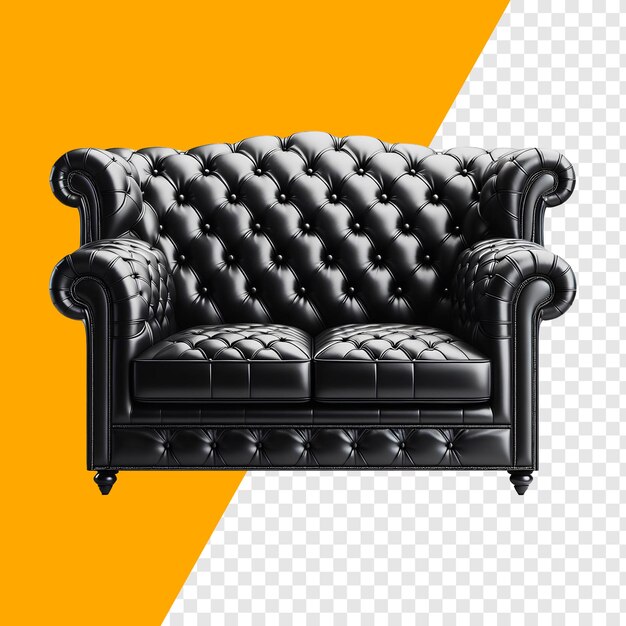 Sofa preta de dois lugares