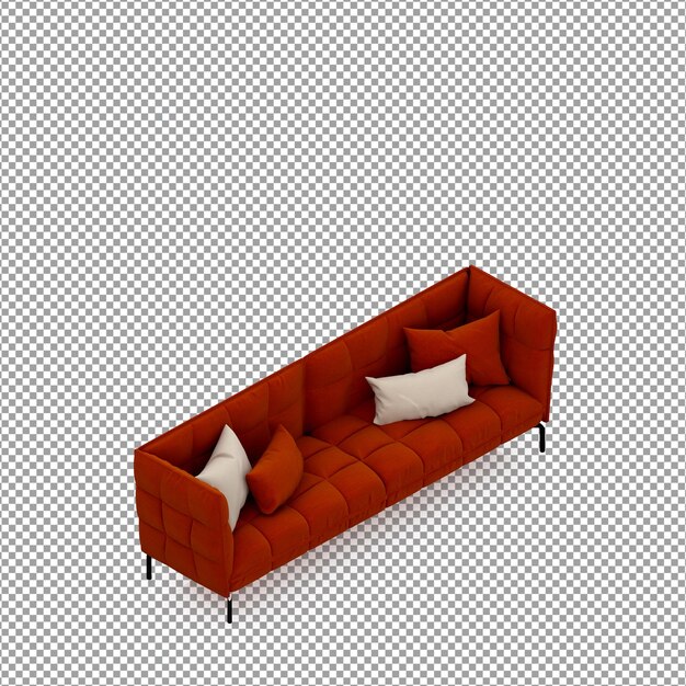 Sofá en render 3d aislado