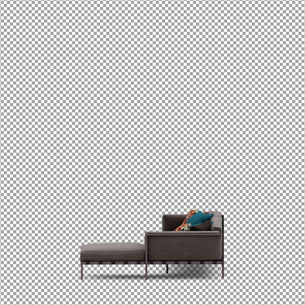 Sofá en render 3d aislado