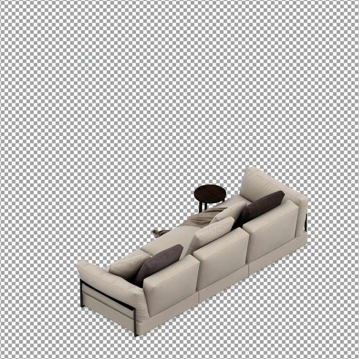 PSD sofá en render 3d aislado