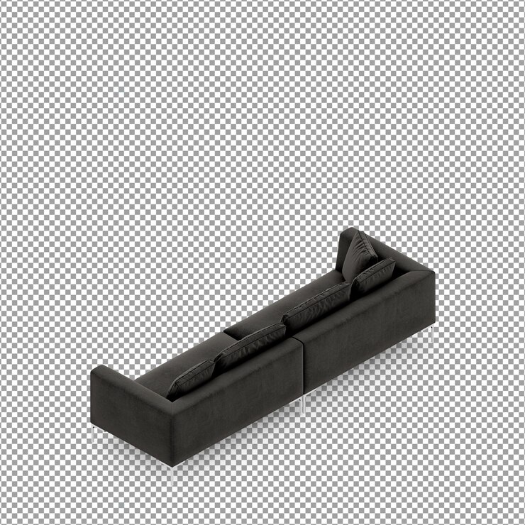 PSD sofá en render 3d aislado
