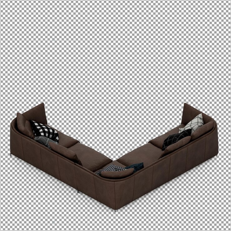 PSD sofá en render 3d aislado