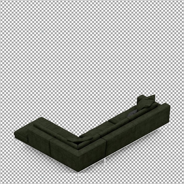 PSD sofá en render 3d aislado