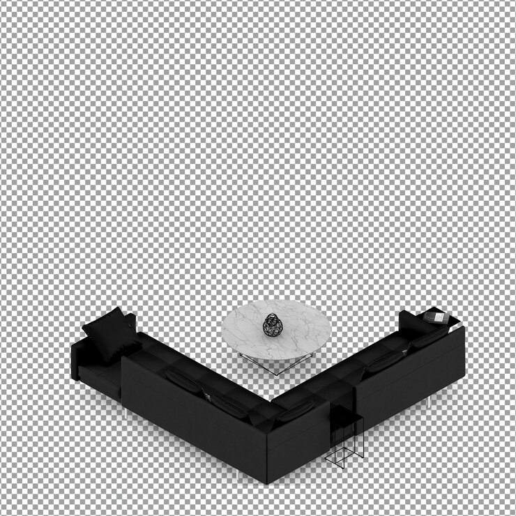 PSD sofá en render 3d aislado