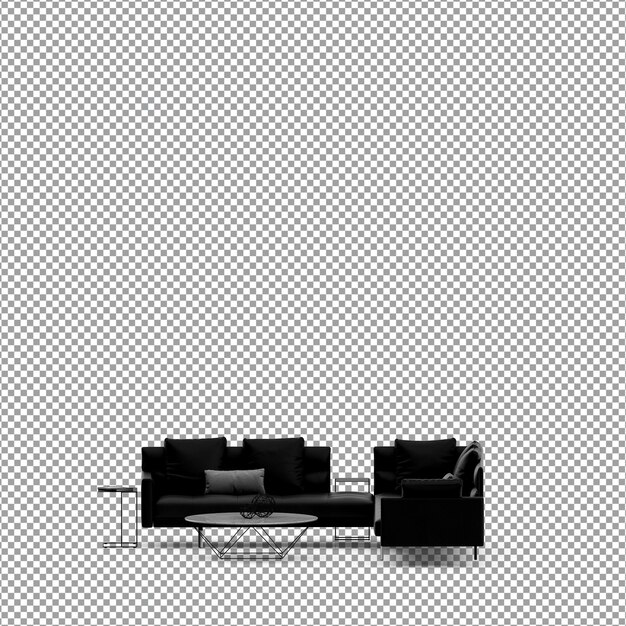 Sofá en render 3d aislado