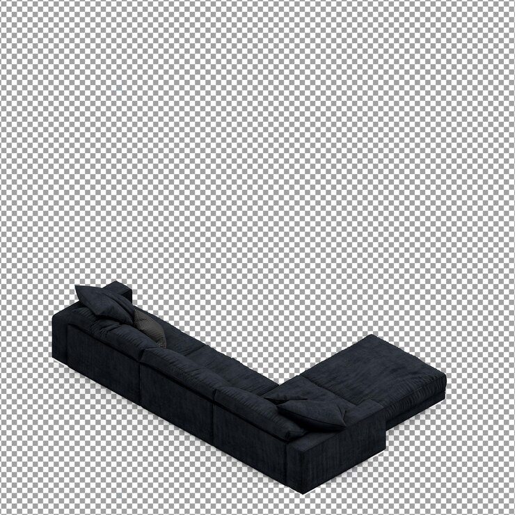 PSD sofá en render 3d aislado