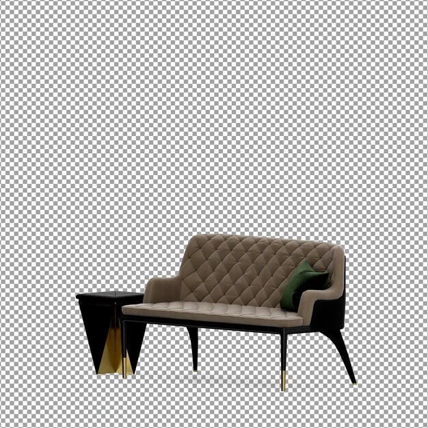 Sofá en render 3d aislado