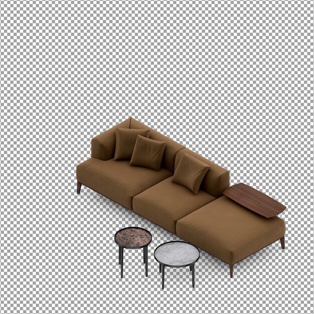 Sofá en render 3d aislado