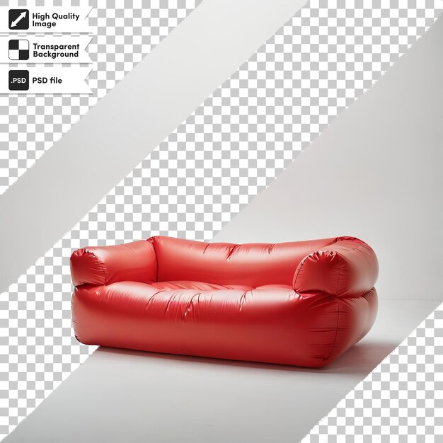 PSD un sofá rojo con una imagen de un sofá rojo en él