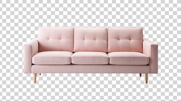 PSD sofá rosa aislado sobre un fondo transparente