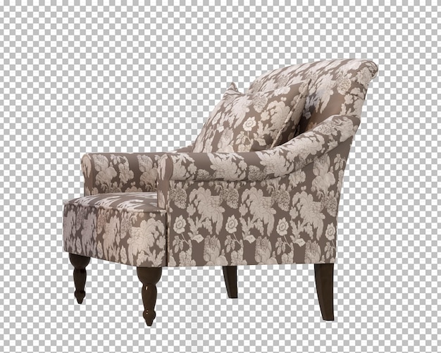 Sofá en sala de estar en renderizado 3d aislado
