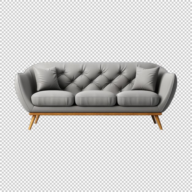 PSD sofa de style scandinave à fond blanc isolé