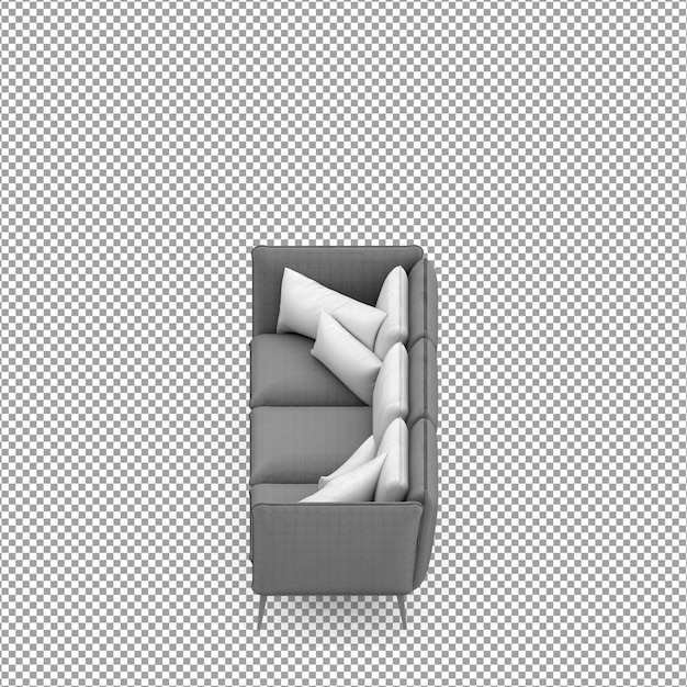 Sofa ve 3D renderování izolovaná