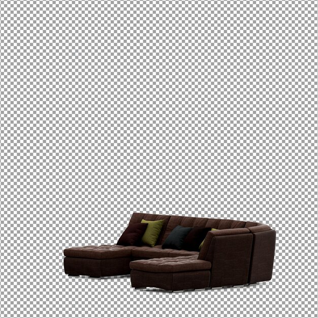 Sofa ve 3D renderování izolovaná