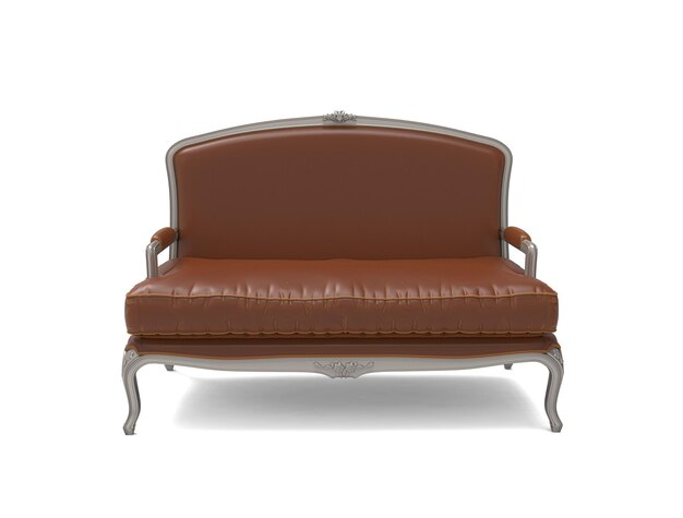 Sofá vintage clásico sobre fondo blanco Colección de muebles de sofá de lujo