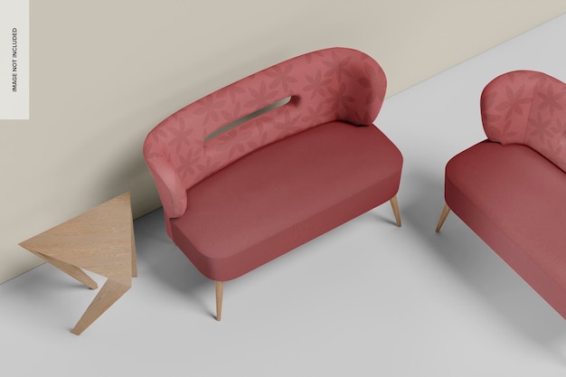 PSD sofas mit hartholzbeinmodell, perspektive