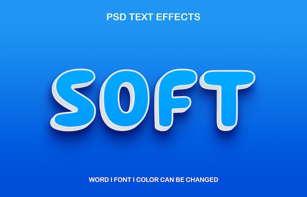 soft 3d text effect design