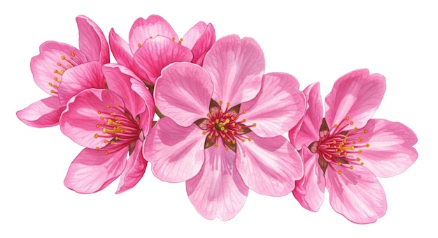 Soft y aireada representación en acuarela de las flores de cerezo de primavera