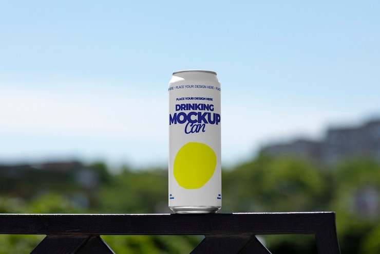 PSD soft drink can mock-up design