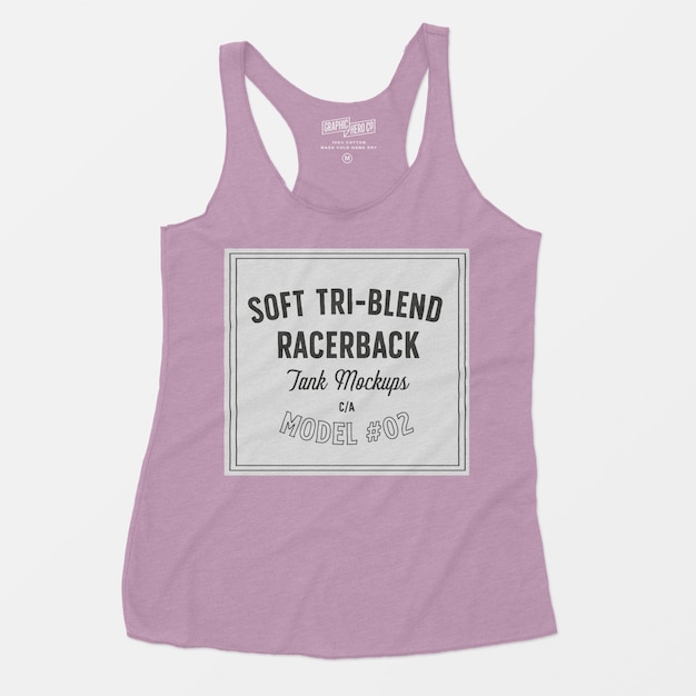 Soft Tri-Blend Racerback Tank Mockup 02
