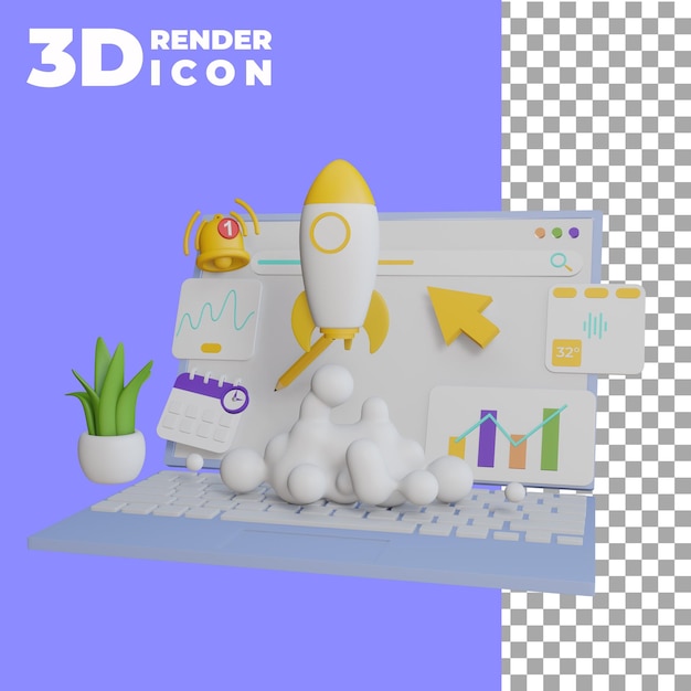 Software de aplicaciones móviles y desarrollo web con formas 3d psd premium