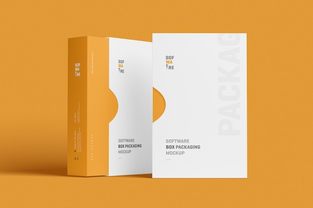 PSD software box mockup slip case edition