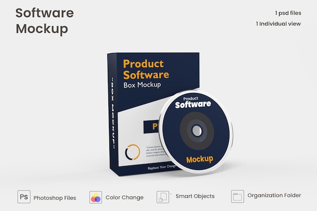 Software-box-modell kostenlose psd