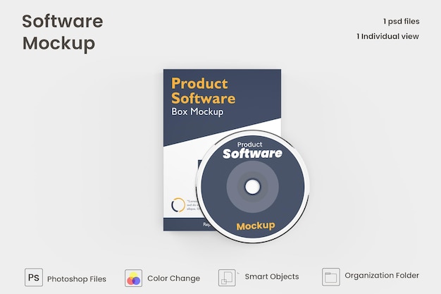 Software-Box-Modell Kostenlose PSD