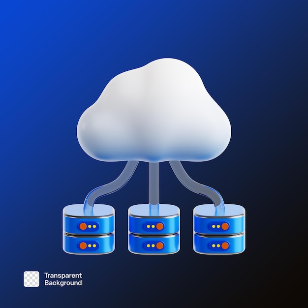 Software como um Serviço 3D Icon Ilustração PNG Template