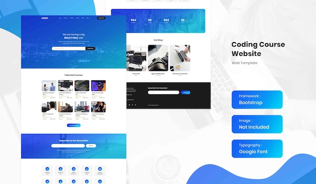 Software und Codierung Online-Kurs Landing Page Website-Vorlage