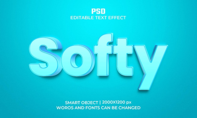 Softy 3D-Photoshop-bearbeitbarer Texteffekt mit Hintergrund