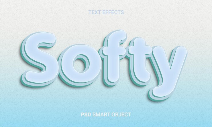 PSD softy editable efecto 3d estilo de texto psd