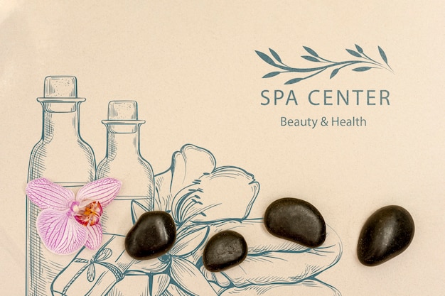 PSD soins de bien-être au spa avec des produits de beauté naturels