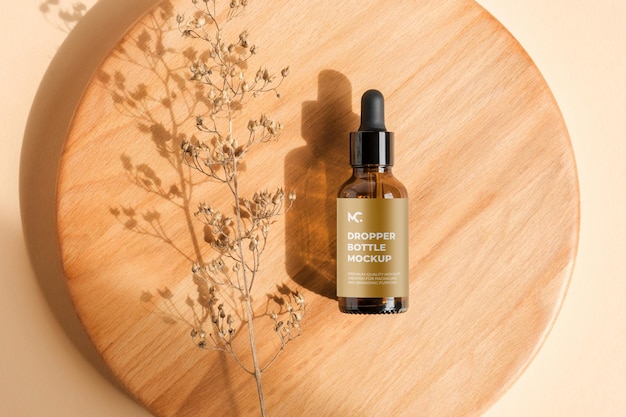 soins de la peaunaturelhuilesérumambrecosmétiquecompte-gouttesmaquette