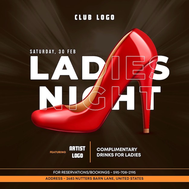 PSD soirée flyer club spécial dames