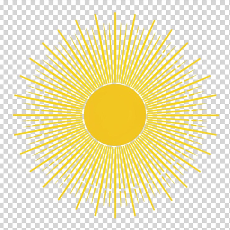 PSD sol aislado sobre un fondo transparente