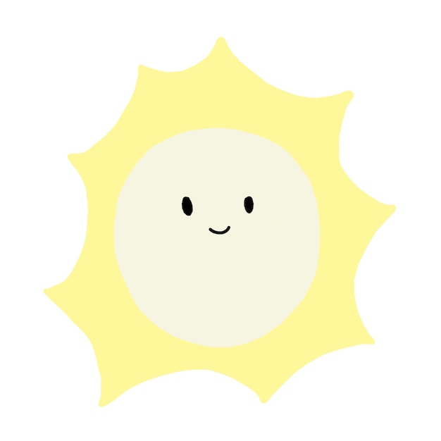 PSD un sol amarillo con una cara sonriente en él