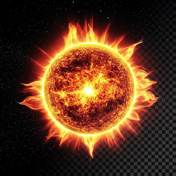 PSD sol brillante con efecto de superposición transparente de luz naranja brillante