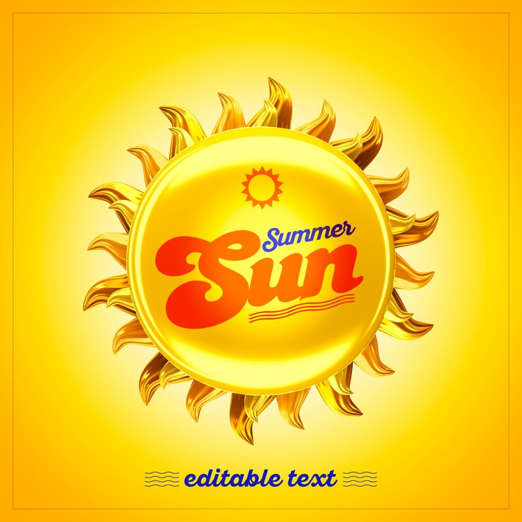 PSD sol de verão 3d
