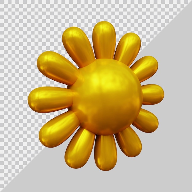 Sol de verão com estilo 3d moderno