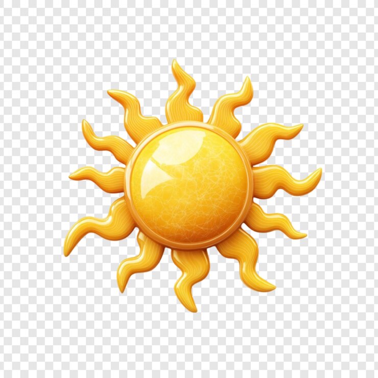 PSD sol dorado diseño 3d verano calor sol brillante amarillo