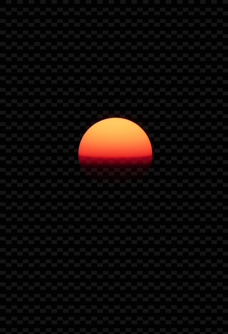 PSD el sol se está poniendo en el horizonte.