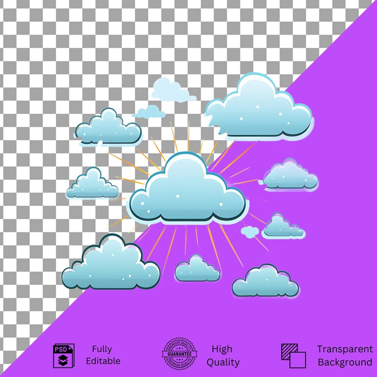 PSD sol y nubes clip art de alta calidad editable psd