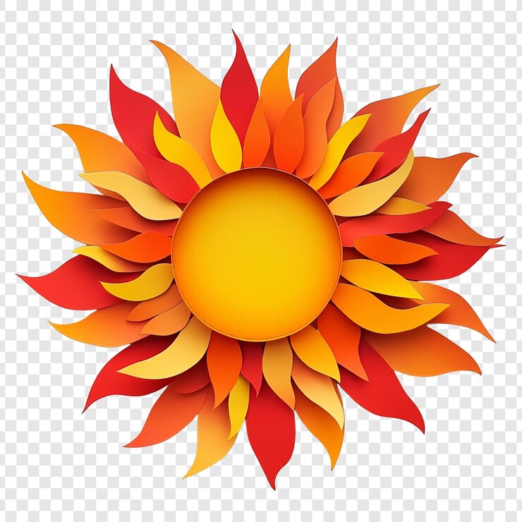 PSD sol de papel vibrante una ilustración ardiente del verano